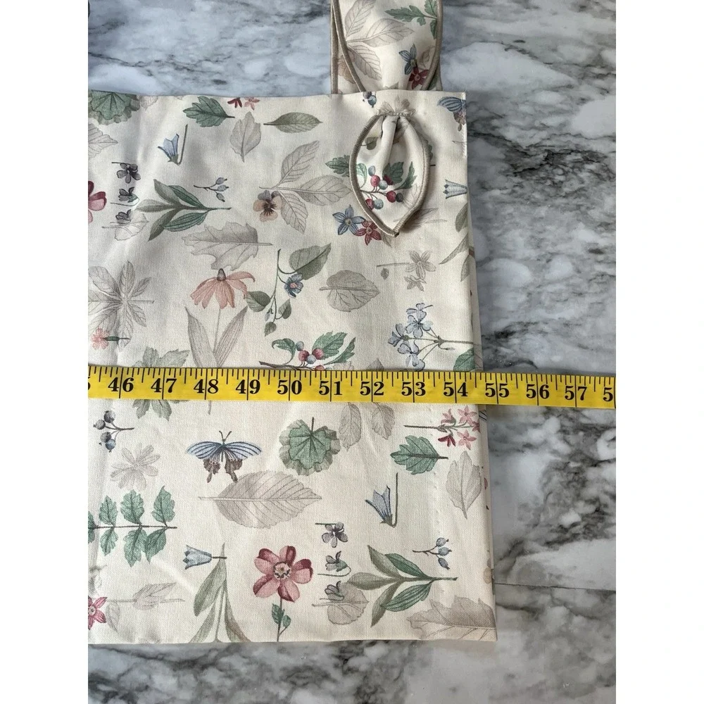 Longaberger Botanical Fields Tab Tie Window Valance Curtains (Set of 2)